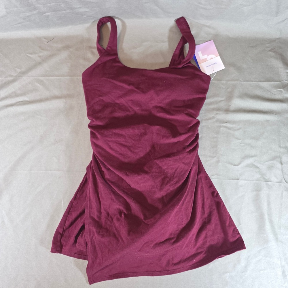 Joy Lab Women Berry Cobbler Active Dress Ruched Built-in Shorts XS 309 11 3398